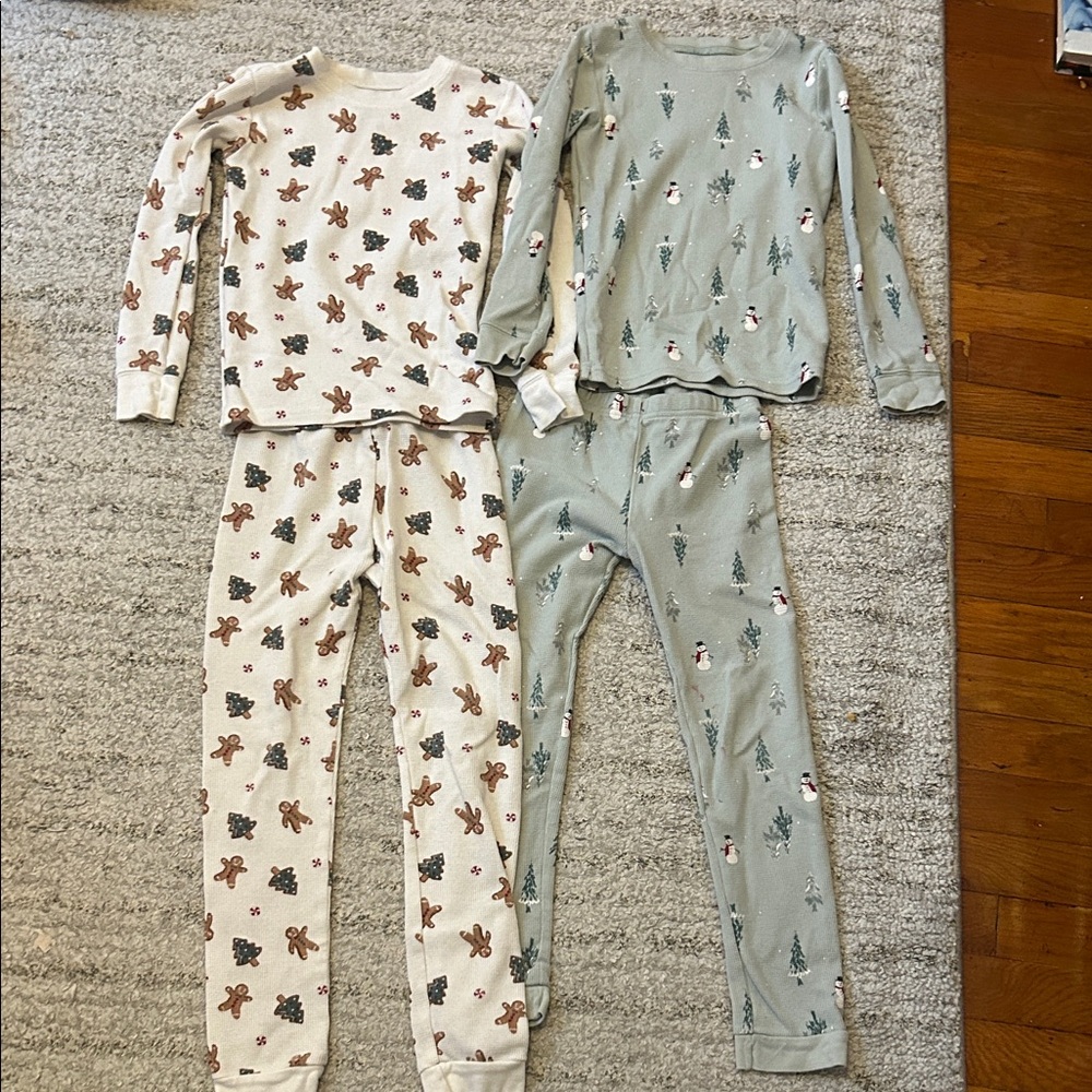 Gender Neutral Carters Child of Mine Winter Thermal Pajamas set of 2 Size 7